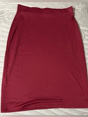 Jupe de Abby Wine Red Stretch Pencil Skirt